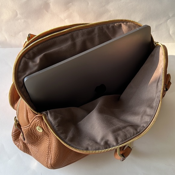 J.Crew large Biennial satchel bag 💼 saddle leather with gold hardware ✨ - Picture 13 of 16